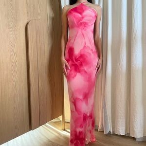 Kima Gown in Blur Floral Pink